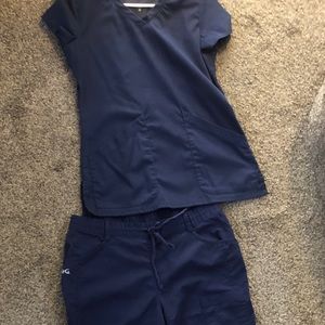 NRG scrub top blue size small